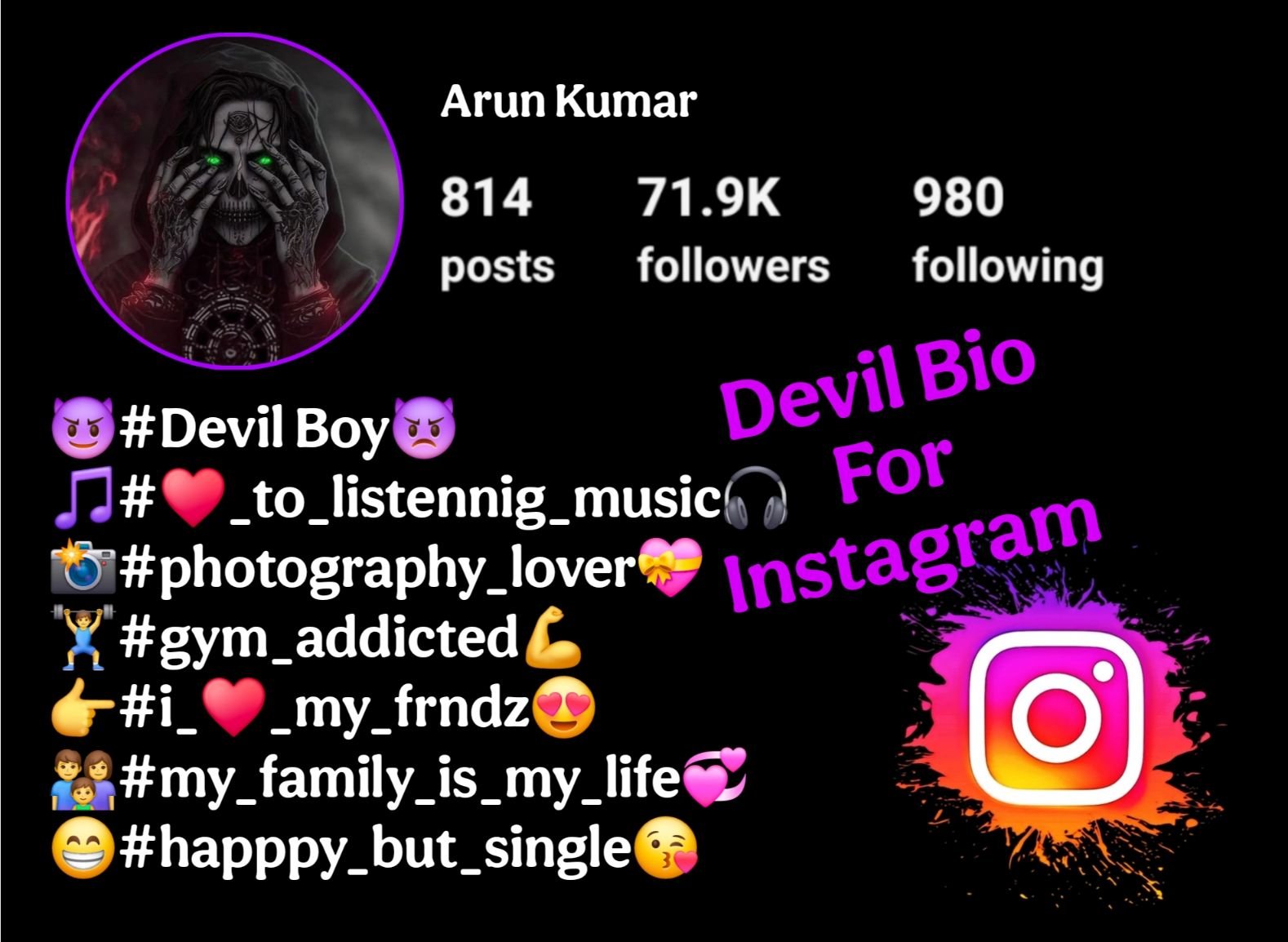 Devil Bio For Instagram