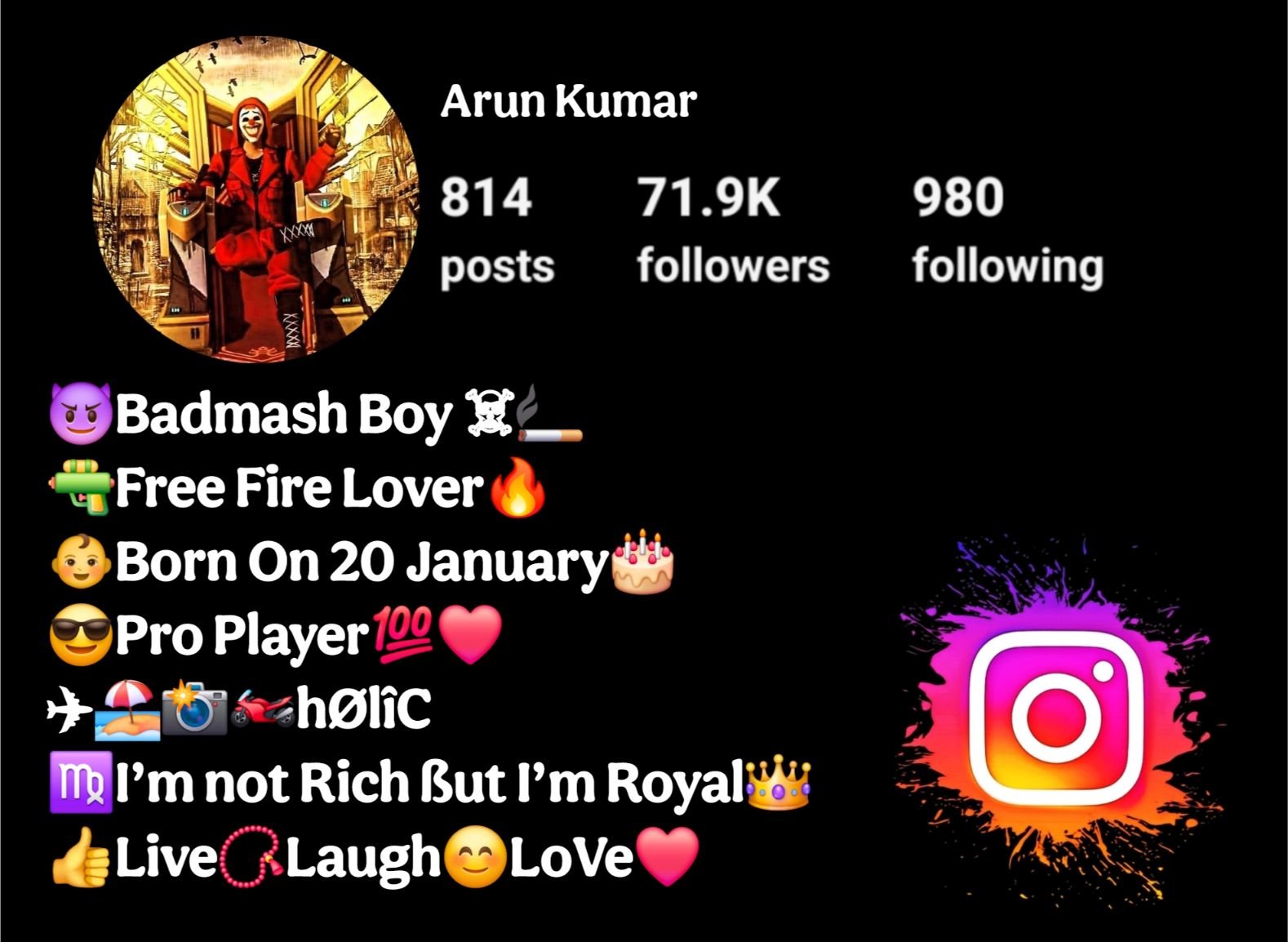 Free Fire Bio For Instagram