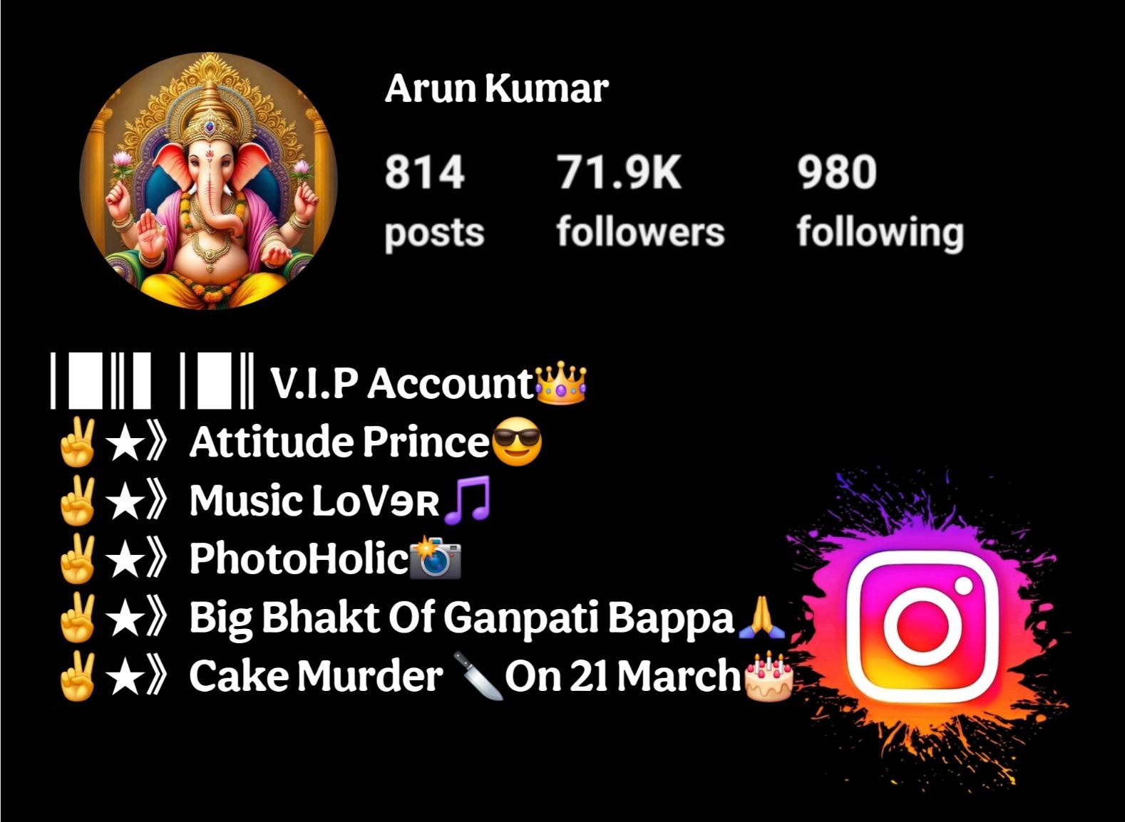 Ganpati Bappa Bio For Instagram