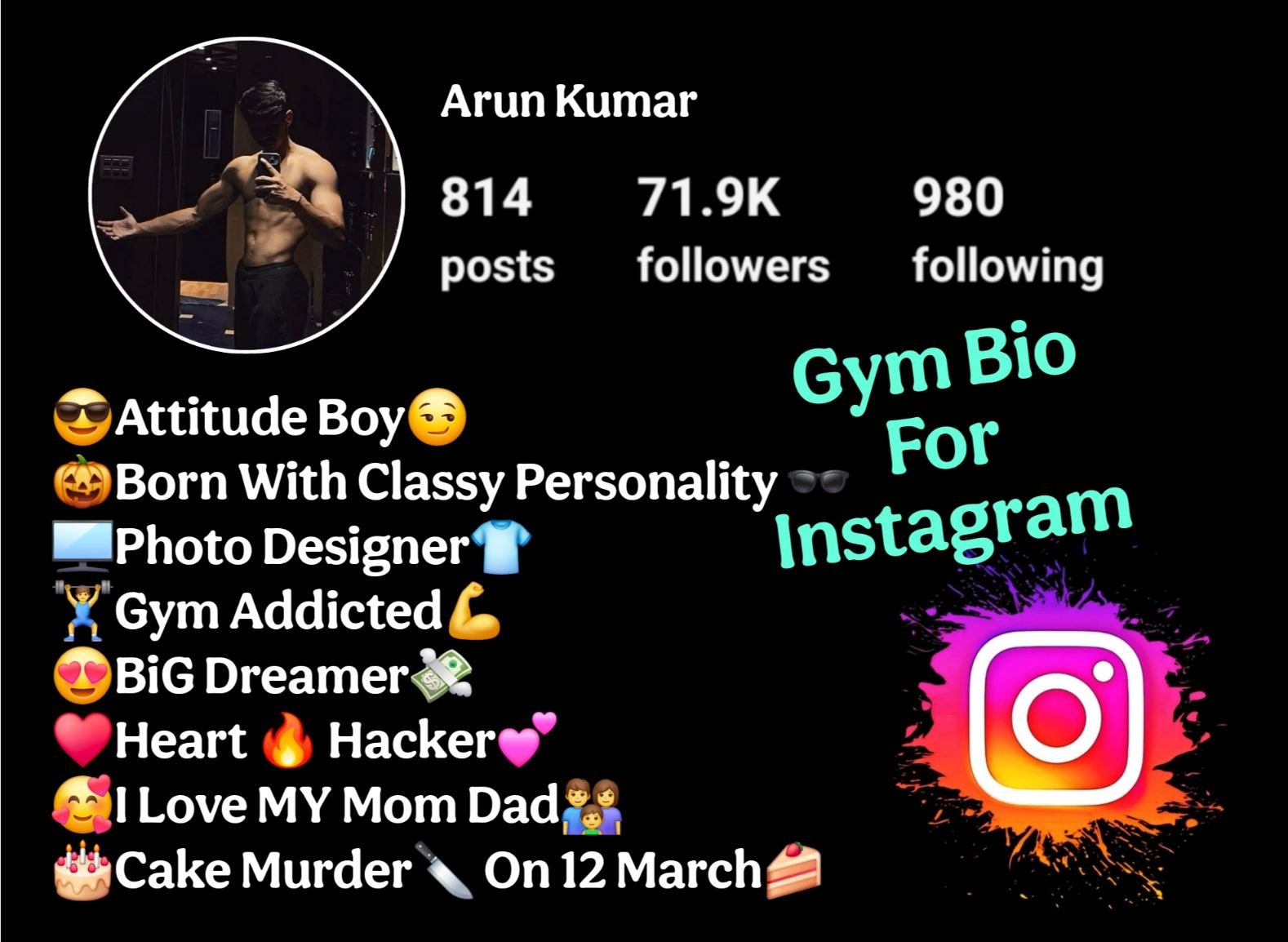 Gym Bio For Instagram