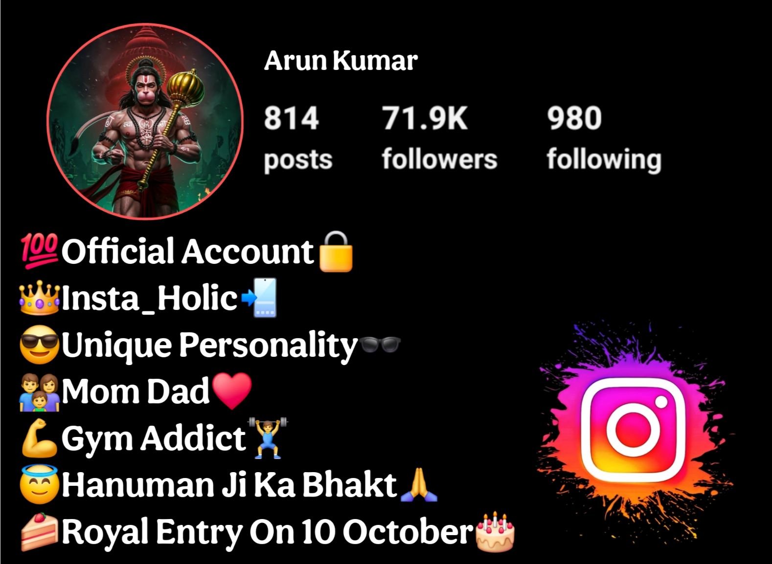 Hanuman Ji Bio For Instagram