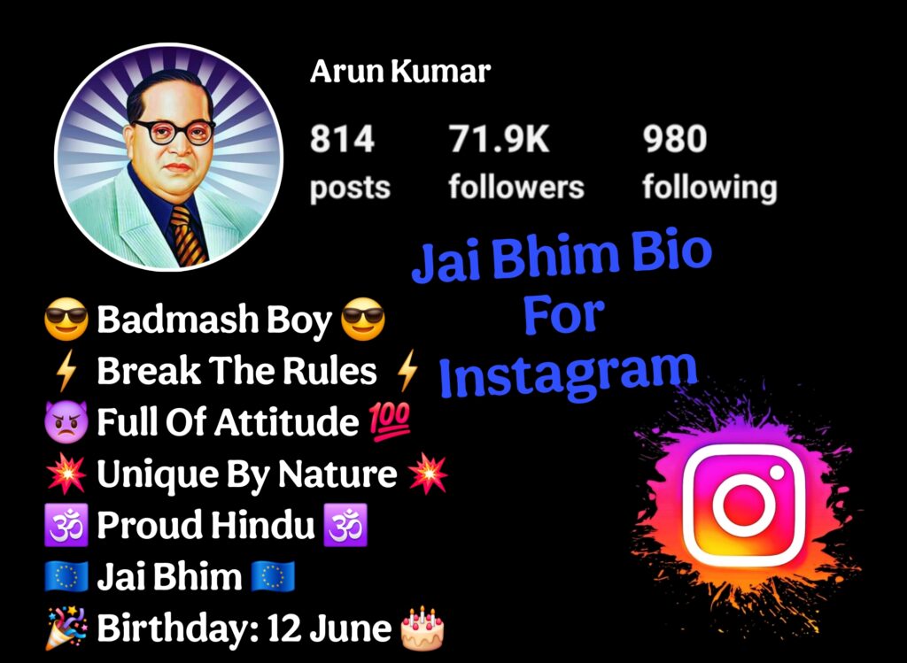Jai Bhim Bio For Instagram
