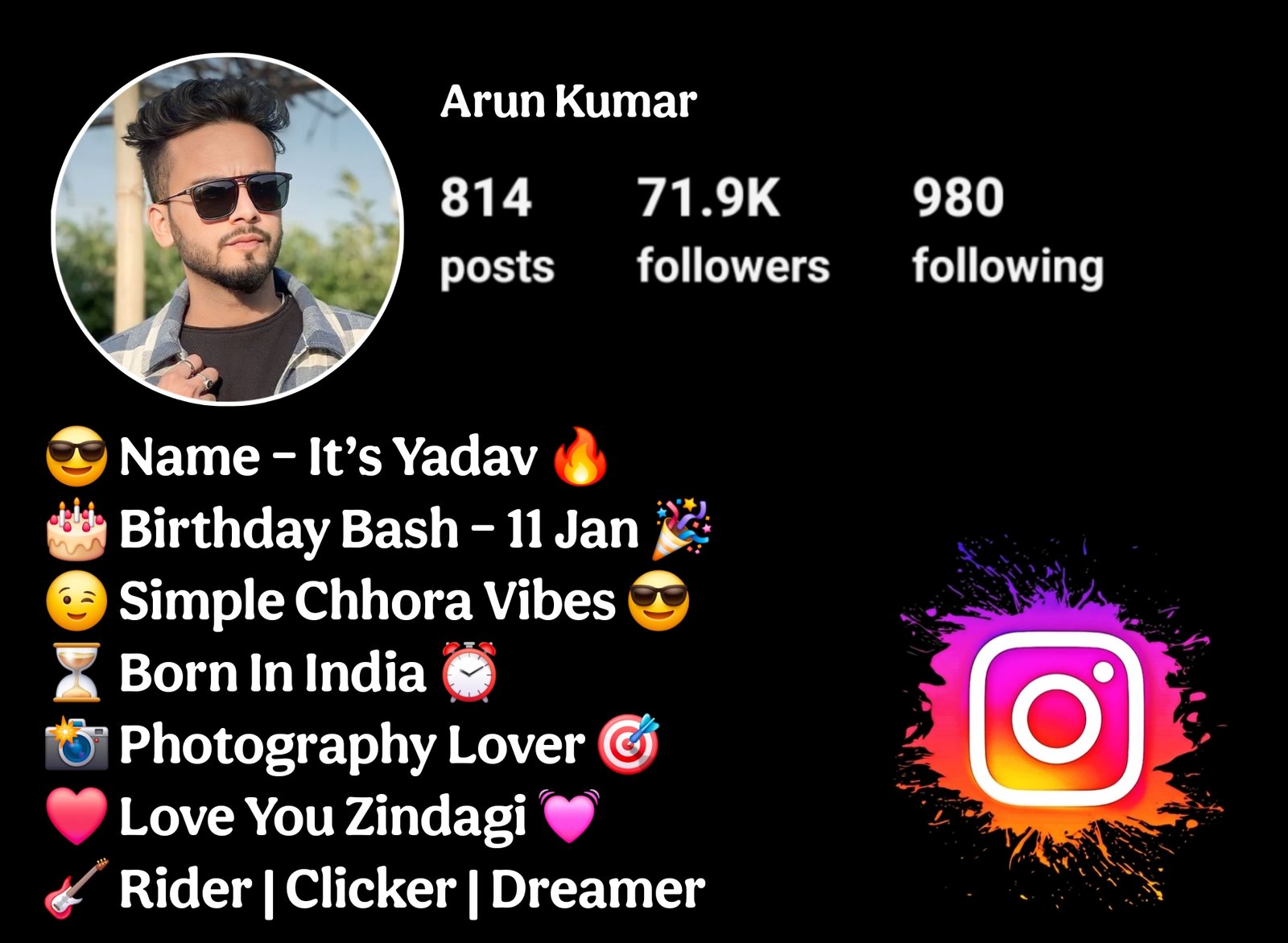 Yadav Bio For Instagram